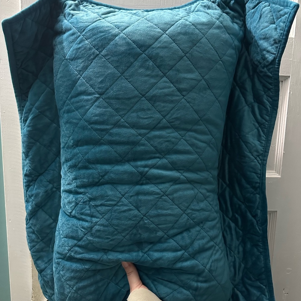 Teal Quilted Throw Pillow